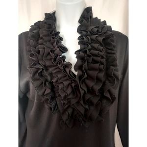 Colour Works Black V Neck Top. Size M